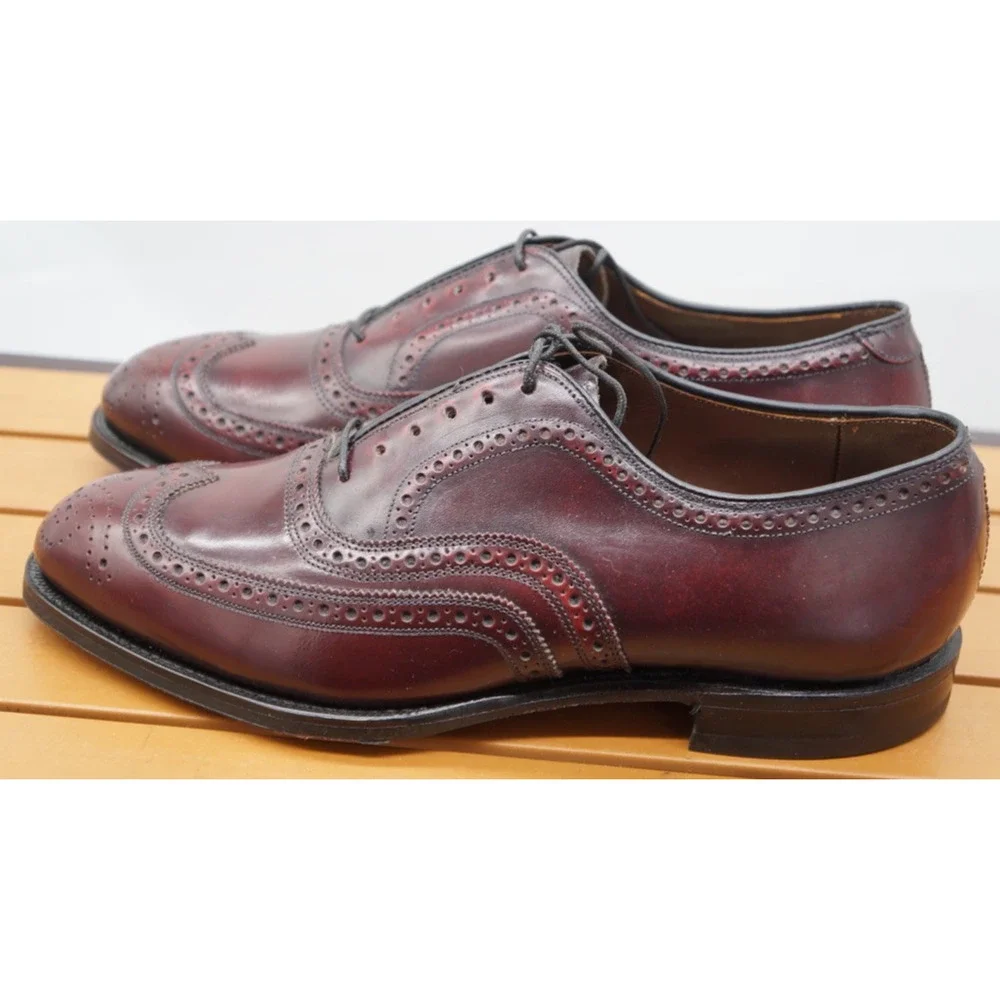 NEW Vtg. Johnston & Murphy Aristocraft Burgundy Oxford Wingtip Sz 8 E/C
